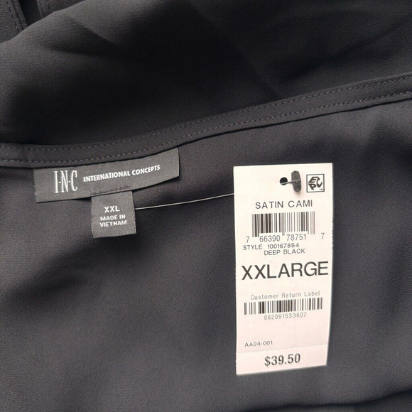 I.N.C. International Concepts Women's XXL Black V-Neck Chiffon Camisole NWT - Picture 4 of 4